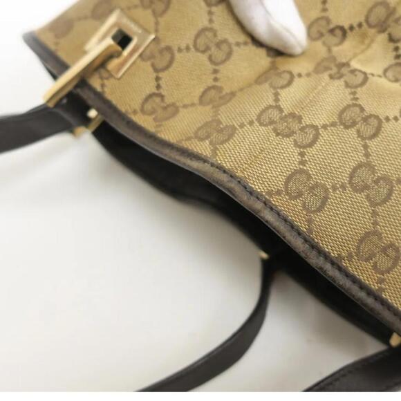 Gucci GG Web Canvas and Leather Tote Brown (GGXX089) - Picture 10 of 13